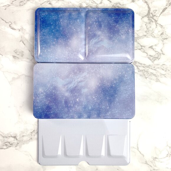 Space Pattern FLAT BOTTOM Watercolor Pans Tin - Picture 4 of 4